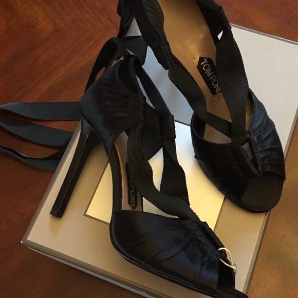 Tom Ford Shoes - Tom Ford black satin sandals